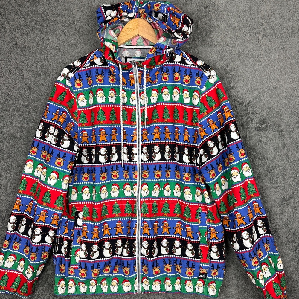 Denim & Flower Ricky Singh Christmas Themed Zip Up Hoodie Cotton Unisex Large